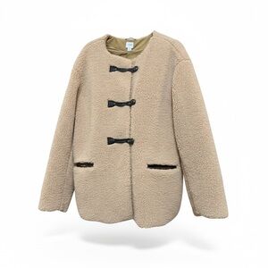 J. Crew Taupe Sherpa Toggle Jacket